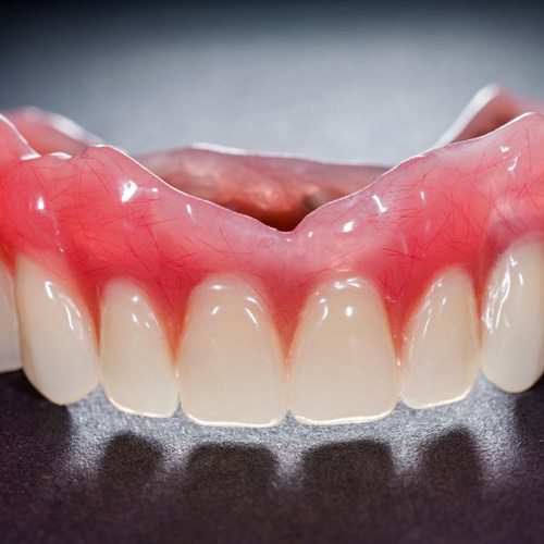 a set of dentures on a table